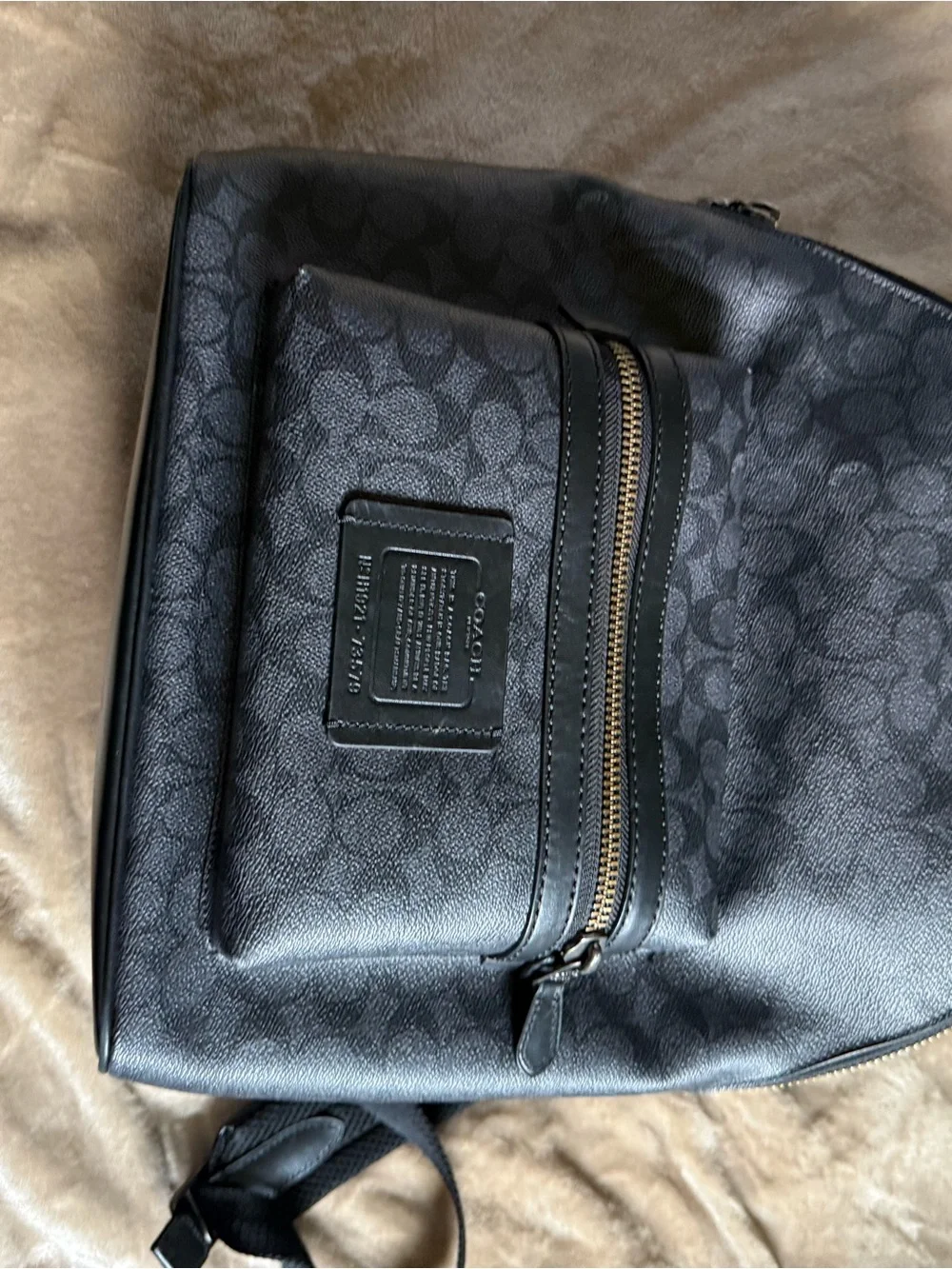 Men's Black Textured Duffel Bag with Shoulder Strap